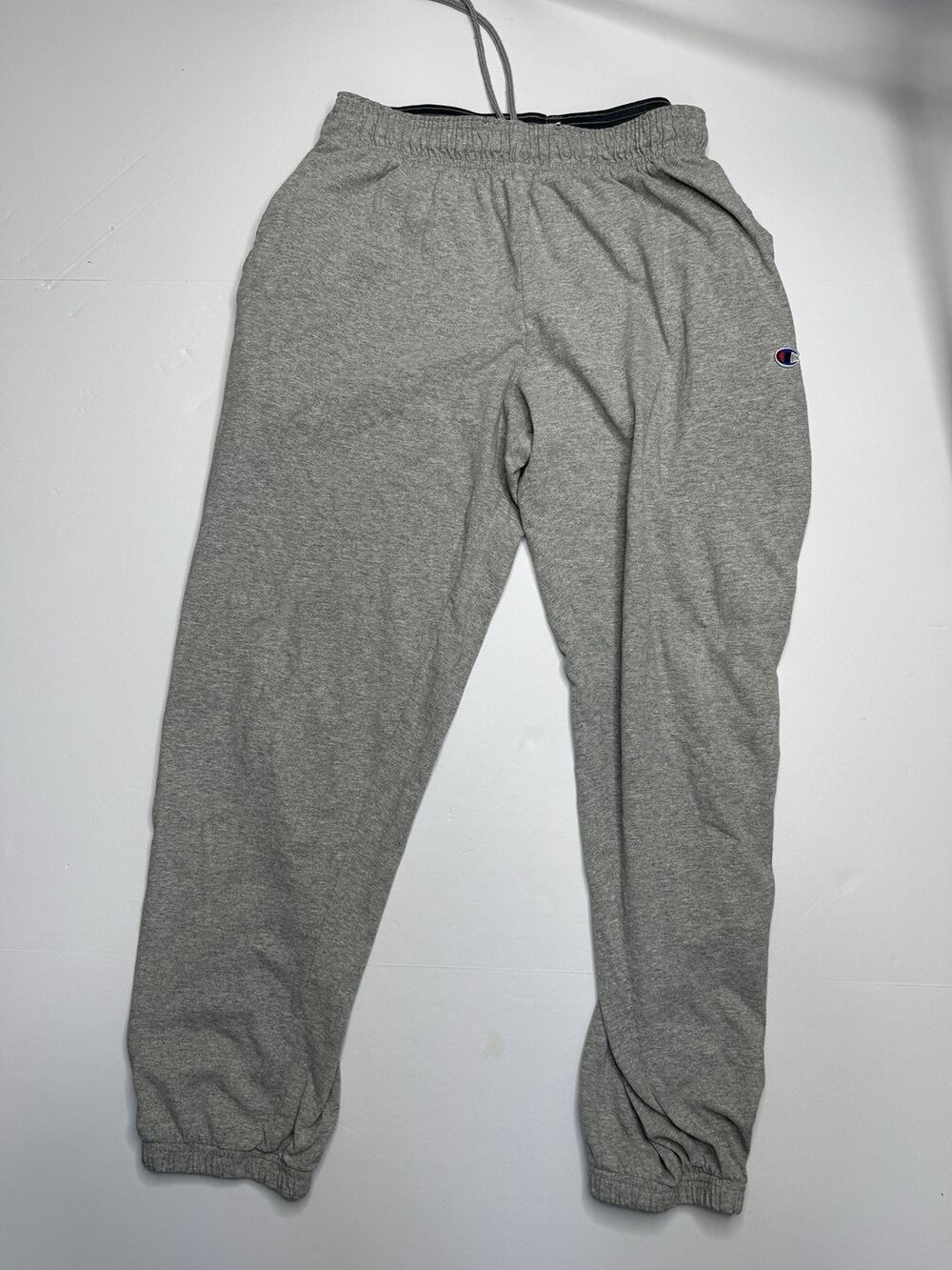 Champion P7310 Sweatpants Mens L Gray Jersey Joggers Cotton Drawstring Cuffed